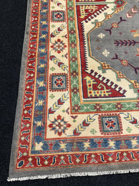 Handknuten Kazak‑matta — 291 × 200 cm