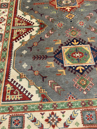 Handknuten Kazak‑matta — 291 × 200 cm