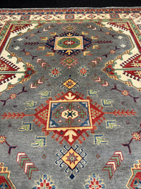 Handknuten Kazak‑matta — 291 × 200 cm