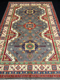 Handknuten Kazak‑matta — 291 × 200 cm