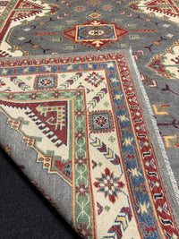 Handknuten Kazak‑matta — 291 × 200 cm