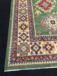 Handknuten Kazak‑matta — 296 × 194 cm