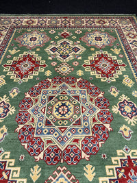 Handknuten Kazak‑matta — 296 × 194 cm