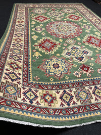 Handknuten Kazak‑matta — 296 × 194 cm