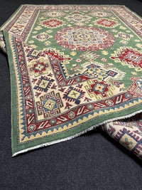 Handknuten Kazak‑matta — 296 × 194 cm