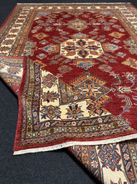 Handknuten fine Kazak‑matta — 291 ×205 cm