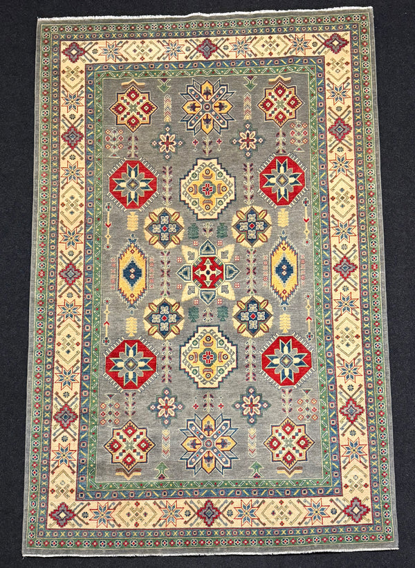 Handknuten Kazak‑matta — 304 × 197 cm