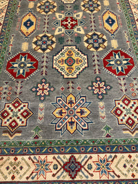 Handknuten Kazak‑matta — 304 × 197 cm