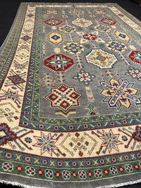 Handknuten Kazak‑matta — 304 × 197 cm