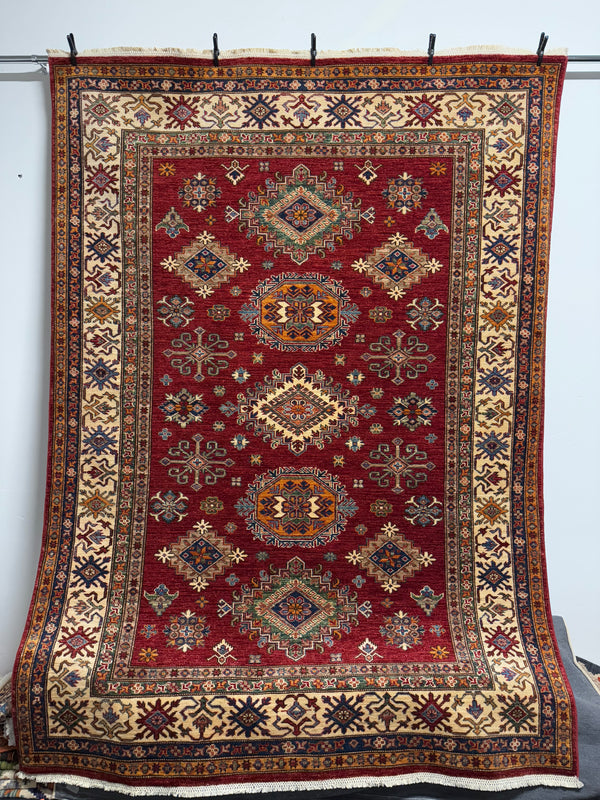Handknuten fine Kazak‑matta — 238×175 cm