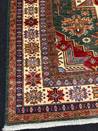 Handknuten fine Kazak‑matta — 186×154 cm