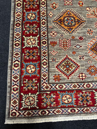 Handknuten fine Kazak‑matta  — 203×148 cm