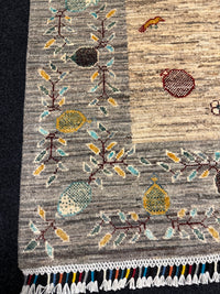 Handknuten “Gabbeh”‑matta med designen “Tree of Life  — 197×147 cm