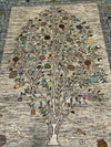 Handknuten “Gabbeh”‑matta med designen “Tree of Life  — 197×147 cm
