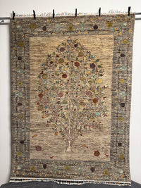 Handknuten “Gabbeh”‑matta med designen “Tree of Life  — 197×147 cm